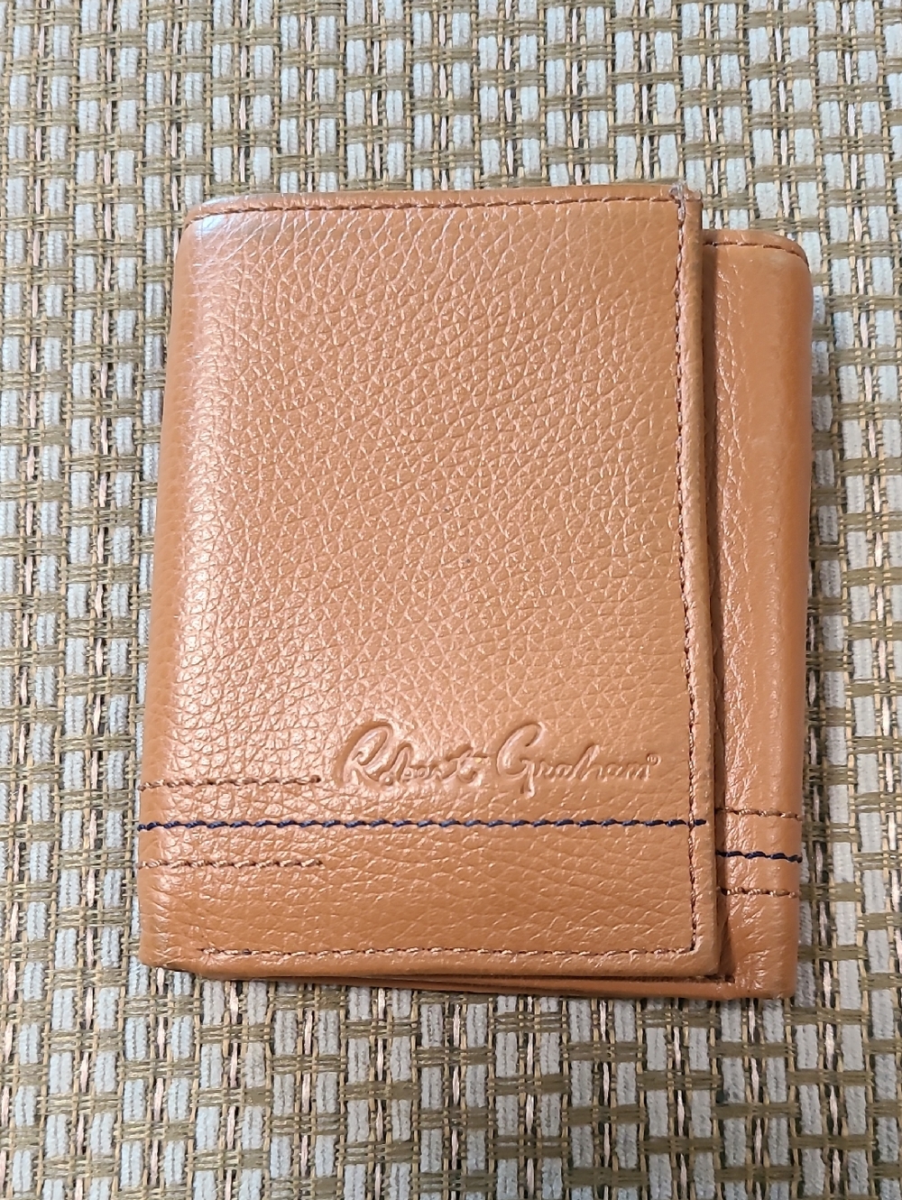 Robert Graham Tan Leather Tri Fold Wallet